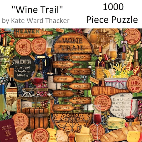 Hart Puzzles Wine Trail by Kate Ward Thacker 1,000 Piece Jigsaw Puzzle